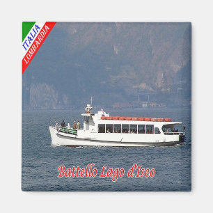 GAL058 LAKE ISEO Boat, Italien, Kühlschrank Magnet