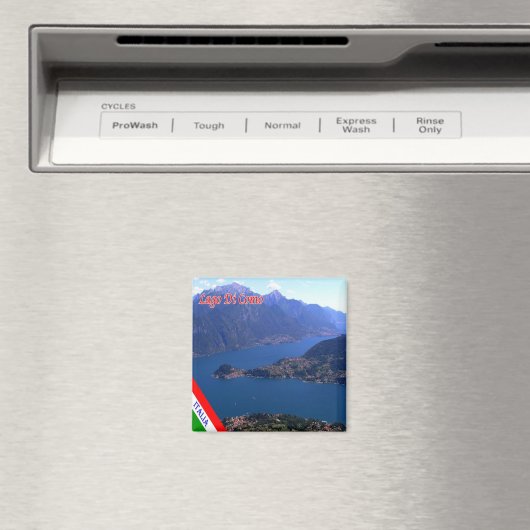 GAL067 LAKE COMO, Panorama, Italien, Kühlschrank Magnet (In Situ (Geschirrspüler))