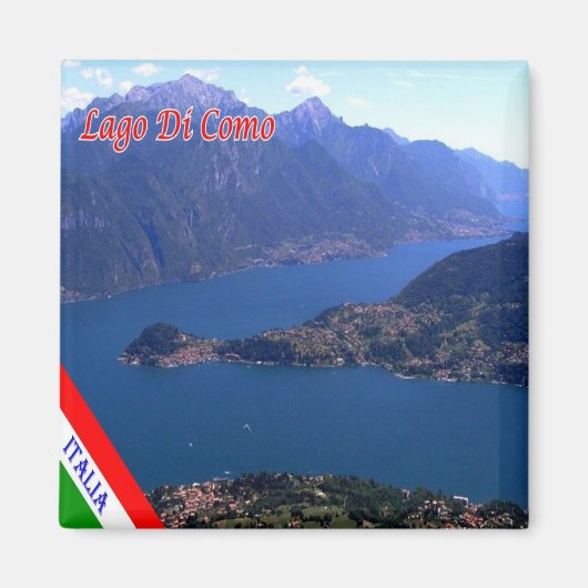 GAL067 LAKE COMO, Panorama, Italien, Kühlschrank Magnet (Vorne)