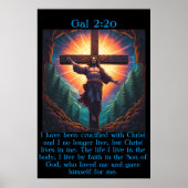Gal 2:20 mit Jesus am Kreuz Poster (Vorne)