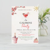 Gal Christmas Party Invite Feiertagskarte (Stehend Vorderseite)
