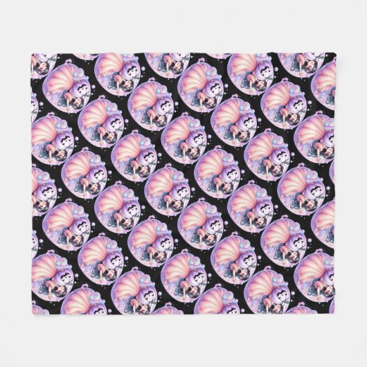 Gal in ihrer Blase von Pastellen & Pumpkin Fleecedecke (Vorderseite (Horizontal))