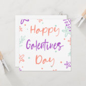 Gal Pals Happy Galentines Day Valentines Blume Karte (Vorderseite/Rückseite Beispiel)