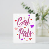Gal Pals Happy Galentines Day Valentines Liebe Postkarte (Stehend Vorderseite)