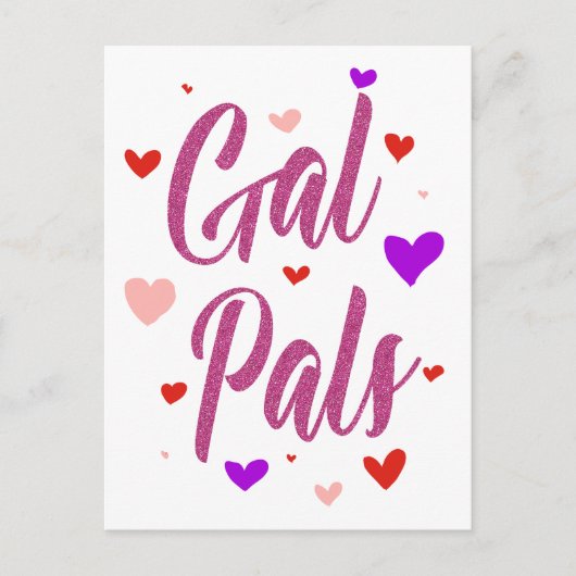 Gal Pals Happy Galentines Day Valentines Liebe Postkarte (Vorderseite)