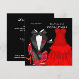Gala-Abendessen im Corporate Design Schwarz Einladung