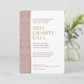 GALA BALL elegant damask burgundy dusty rose gold Einladung (Stehend Vorderseite)