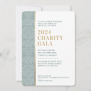 GALA BALL eleganter Damaskus dunkelgrünes Salbei G Einladung