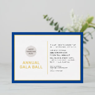 GALA BALL Logo modern minimal königsblau gold Folieneinladung