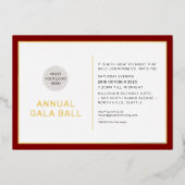 GALA BALL Logo modern minimalburgundisch rot Folieneinladung (Vorderseite)