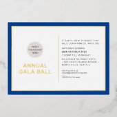 GALA BALL Logo modern minimalistisch königsblaues  Folieneinladung (Vorderseite)