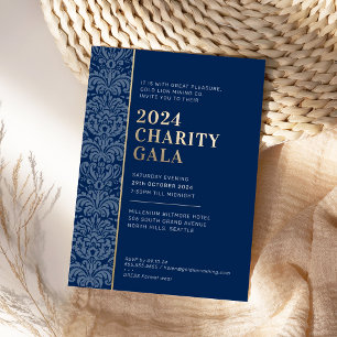 GALA BALL modernes elegantes Ereignis marineblau g Folieneinladung