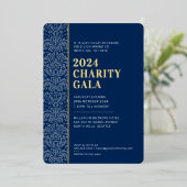 GALA BALL Modernes, elegantes Event mit blauem Gol Folieneinladung (Stehend vorne)