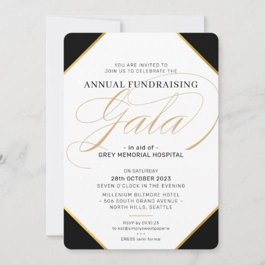 GALA BALL - RUNDGALA-BALL-Krawatte Einladung (Vorderseite)