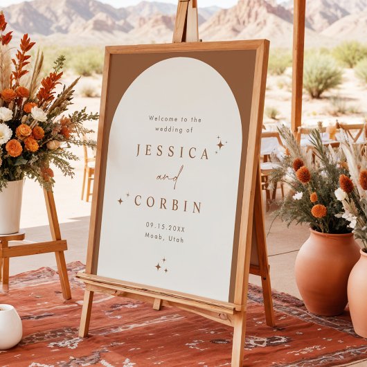 GALA Boho Terracotta Arch Celestial Star Willkomme Poster