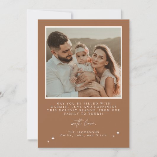 GALA Boho Terracotta Arch Merry & Bright Christmas Einladung (Rückseite)