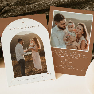 GALA Boho Terracotta Arch Merry & Bright Christmas Einladung