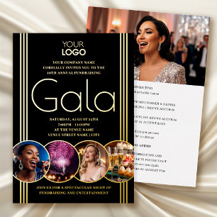 Gala Einladung Foto Corporate Logo Black Gold