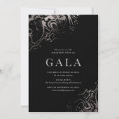 Gala Elegant Silber-Marmorierung Einladung (Vorderseite)