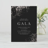 Gala Elegant Silber-Marmorierung Einladung (Stehend Vorderseite)