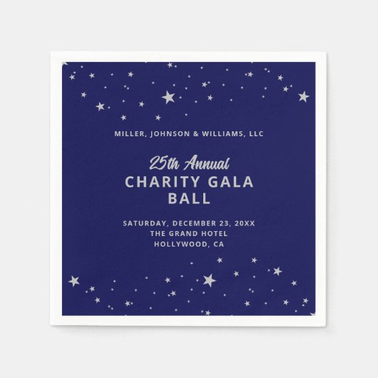 Gala Event Wohltätigkeit Ball Elegante Rodelbahn m Serviette (Vorderseite)