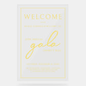 Gala Event Wohltätigkeit Fundraiser Gold Willkomme Acrylschild (Vorderseite)