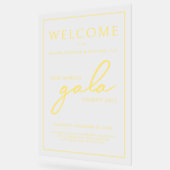 Gala Event Wohltätigkeit Fundraiser Gold Willkomme Acrylschild (Winkel)