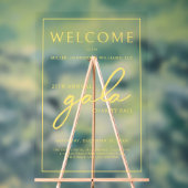 Gala Event Wohltätigkeit Fundraiser Gold Willkomme Acrylschild (Neutral)