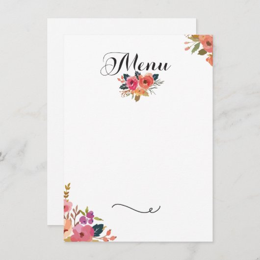 Gala-Menü Einladung (Vorne/Hinten)