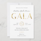 Gala Night White & Gold Logo Business Fundraiser Einladung (Vorderseite)