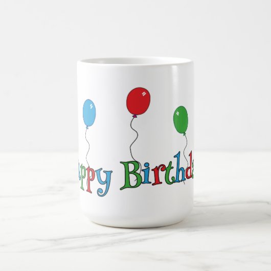 Gala of Colorful Balloons Happy Birthday Mug Kaffeetasse (Mittel)