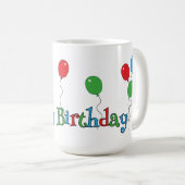 Gala of Colorful Balloons Happy Birthday Mug Kaffeetasse (VorderseiteRechts)