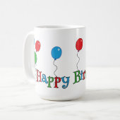 Gala of Colorful Balloons Happy Birthday Mug Kaffeetasse (Vorderseite Links)