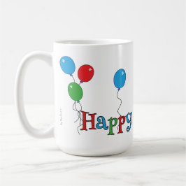 Gala of Colorful Balloons Happy Birthday Mug Kaffeetasse