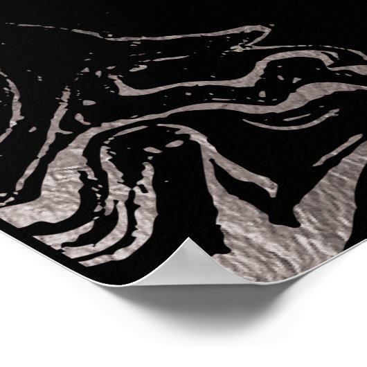 Gala Silver Marble Begrüßungszeichen Poster (Ecke)