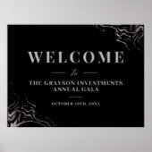 Gala Silver Marble Begrüßungszeichen Poster (Vorne)