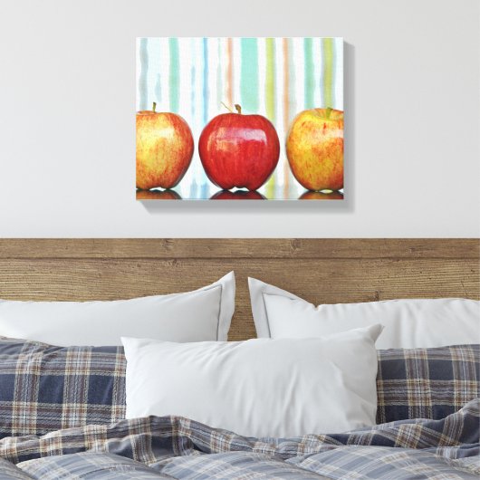 Galaäpfel, mehrfarbige Streifen Leinwanddruck (Insitu (Schlafzimmer))