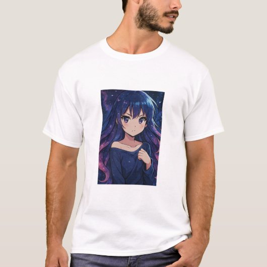 Galactic Anime Dream - Design kosmischer T - Shirt (Vorderseite)