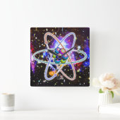 Galactic Atomic Quadratische Wanduhr (Zuhause)