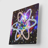 Galactic Atomic Quadratische Wanduhr (Winkel)
