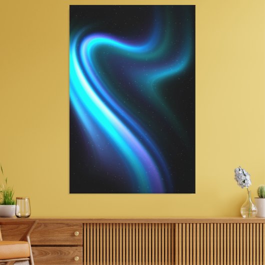Galactic Aurora Polaris Stretched Canvas Print Leinwanddruck (Insitu (Wohnzimmer))