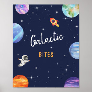 Galactic Bites Space Thema Geburtstagsfeier Unterz Poster