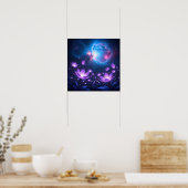 Galactic Bloom Garden under the Cosmic Light Poster (Küche)