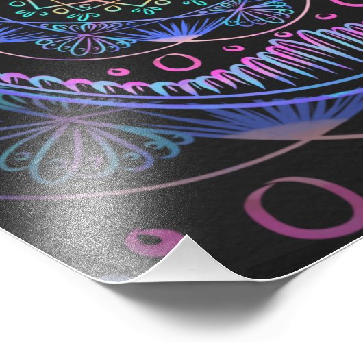 Galactic Bloom Mandala Fotodruck (Ecke)