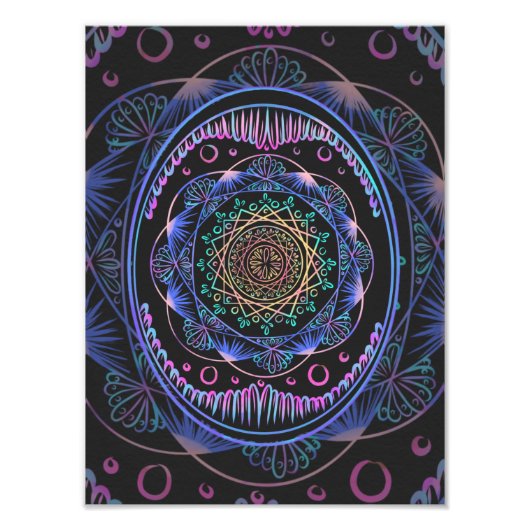 Galactic Bloom Mandala Fotodruck (Vorne)