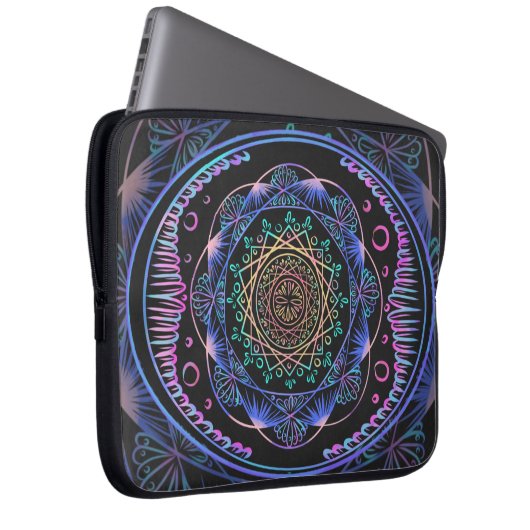 Galactic Bloom Mandala Laptopschutzhülle (Vorne Rechts)
