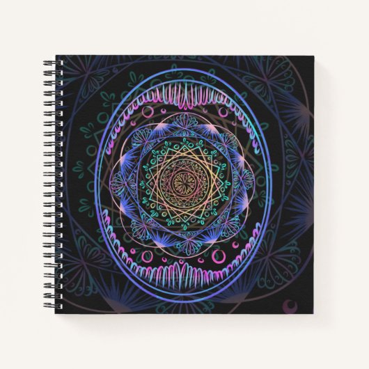 Galactic Bloom Mandala Notizblock (Vorderseite)