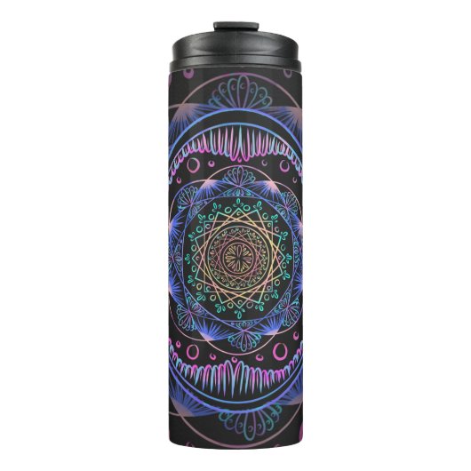 Galactic Bloom Mandala Thermosbecher (Vorderseite)