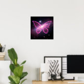 Galactic Butterfly of Light in a Cosmic Sky Poster (Heimbüro)