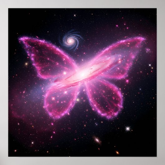 Galactic Butterfly of Light in a Cosmic Sky Poster (Vorne)